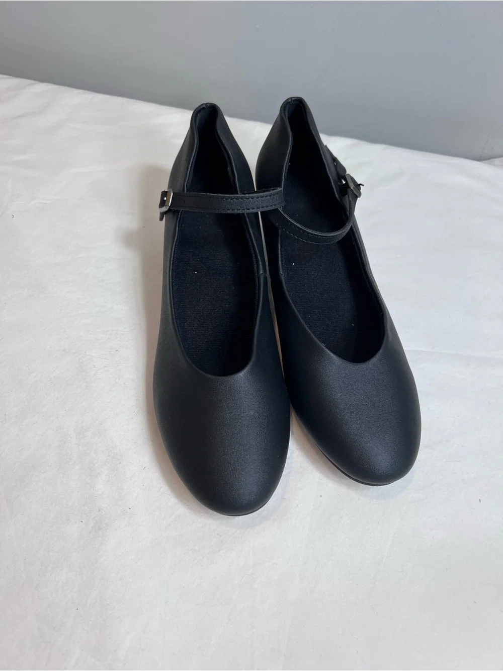 New black leather dance character shoes size 10.5